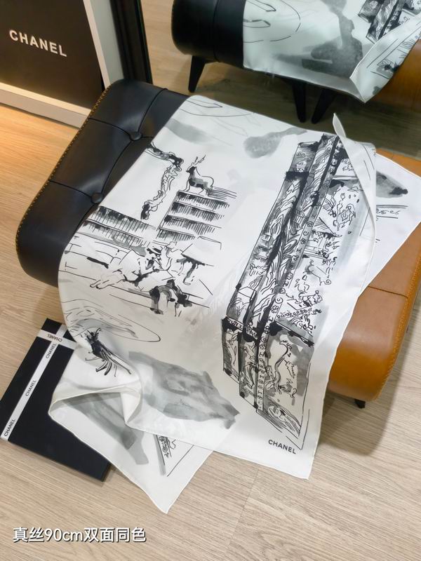 Chanel silk Scarf 90X90cm E091805